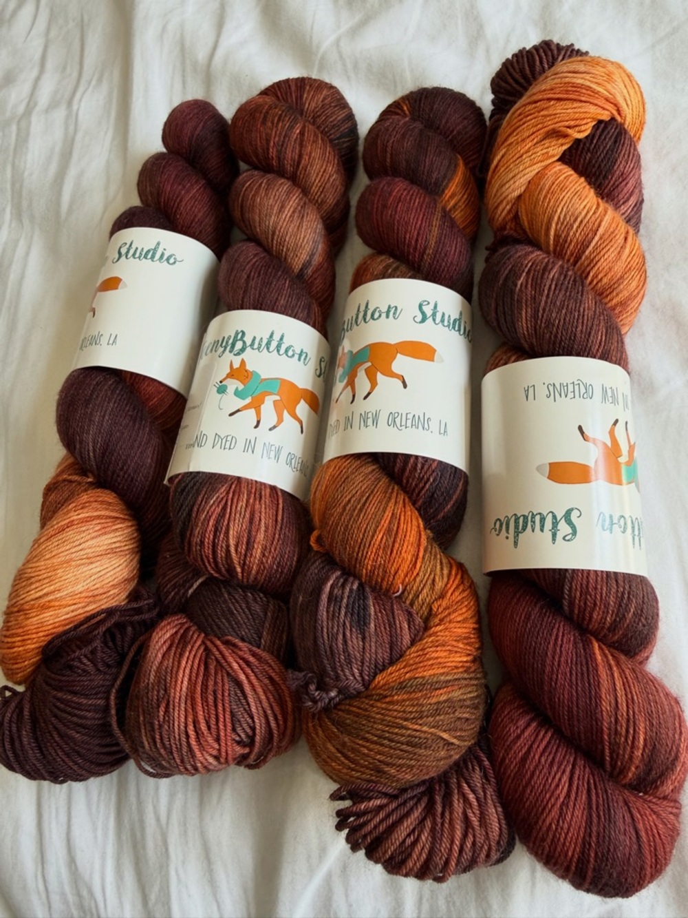 Hand-Dyed Sock Yarn - Autumn Fox Tones